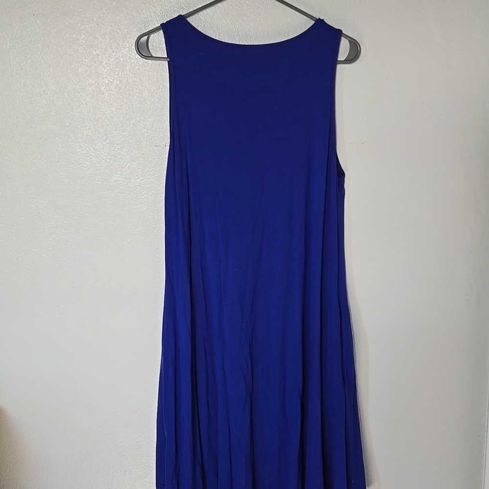 Amazon | Royal Blue Sleeveless Jersey Knit Dress Size Large - Picture 3 of 9